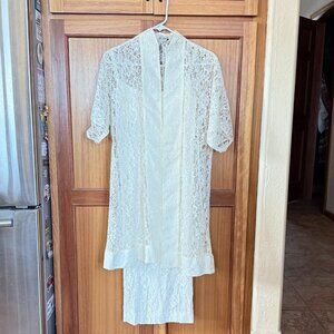 Original Lilli Diamond of California Lace Sheath With Over Coat